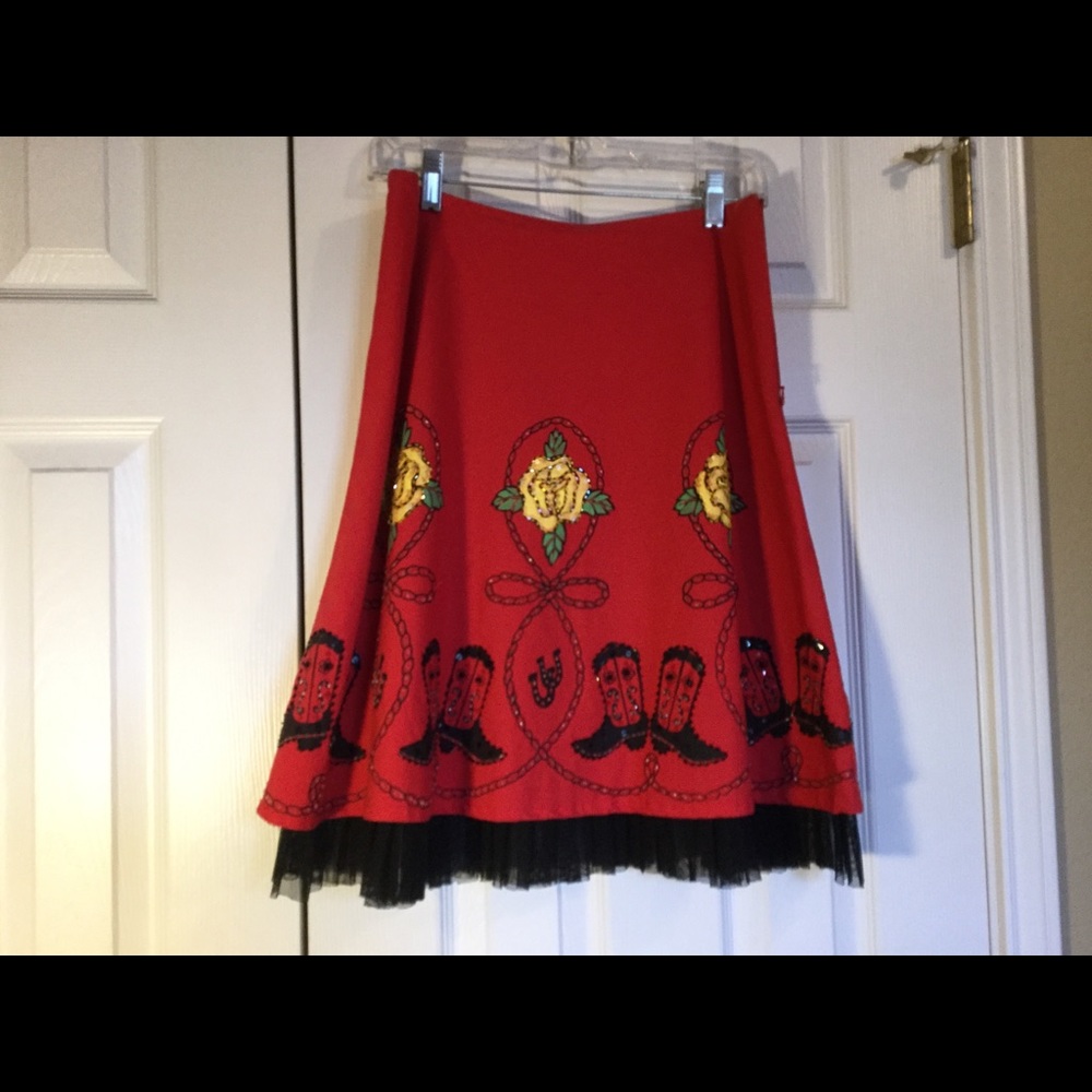 Texas Yellow Rose Beaded Skirt